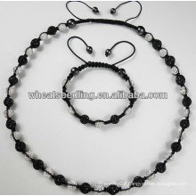 newly fashion design shamballa bracelet necklace and earring Shamballa Jewelry Set